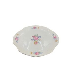 Vintage Rare 1940's Floral Platter 12" Sciooltio Pottery Co. Hazel Pattern U.S.A